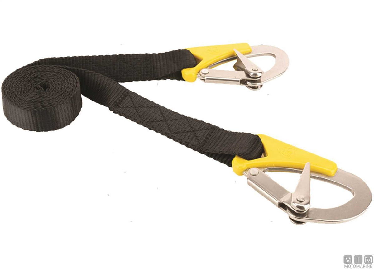 VSG extendable safety tether L100-200cm with 2 carabiners - original photo Motomarine Srl
