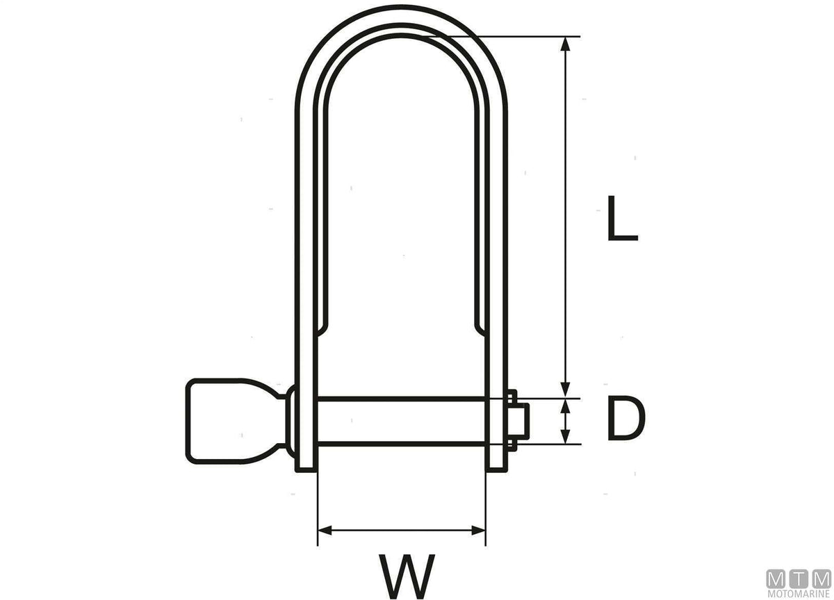 Snap shackle 1 pin D4 mm stainless steel 316 stamped - original photo Motomarine Srl