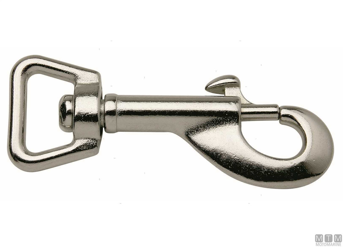Piston snap hook Ø13 mm with swivel square stainless steel 316 - original photo Motomarine Srl