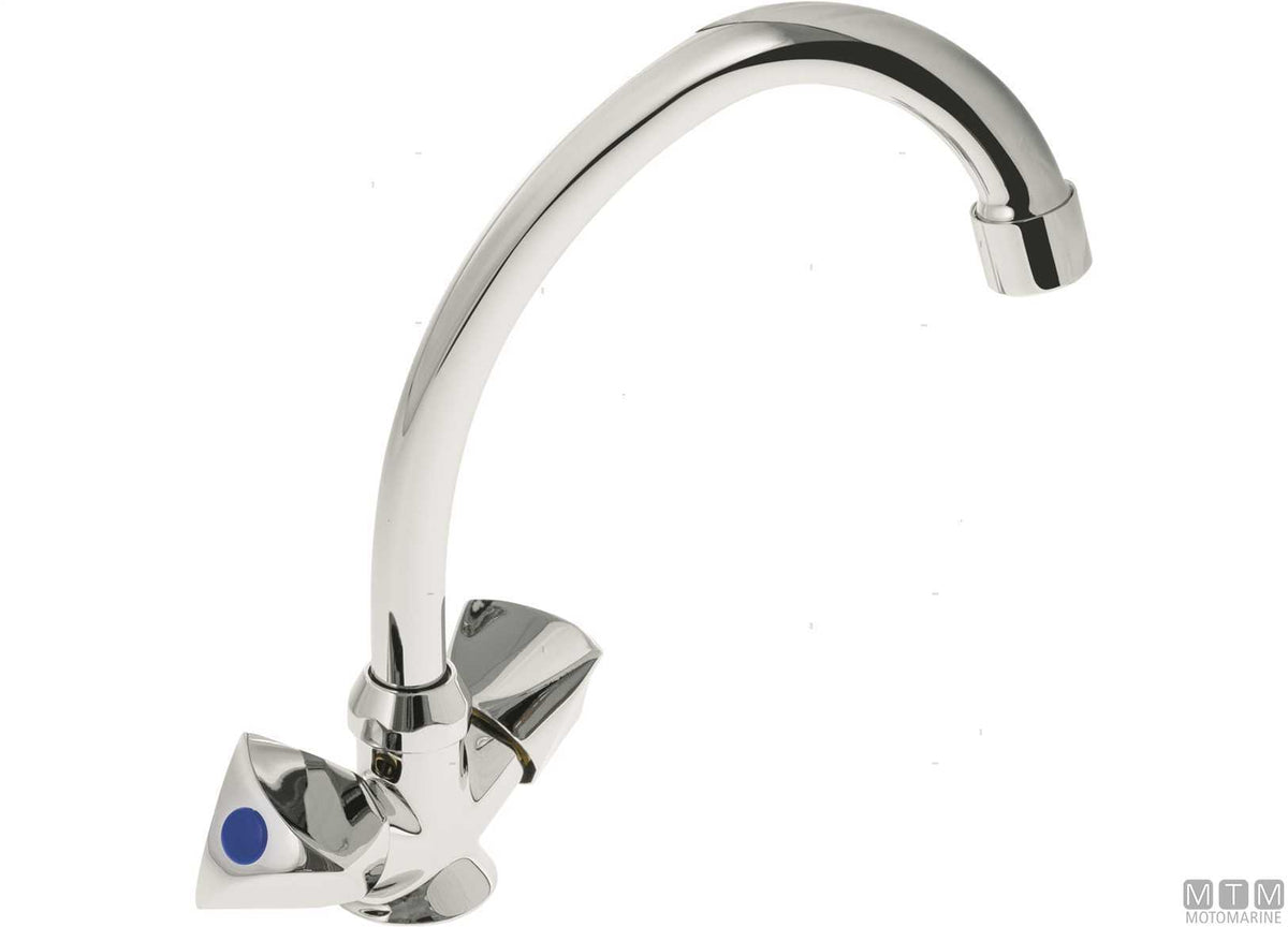 Classic Duo mixer tap with swivel spout - original photo Motomarine Srl