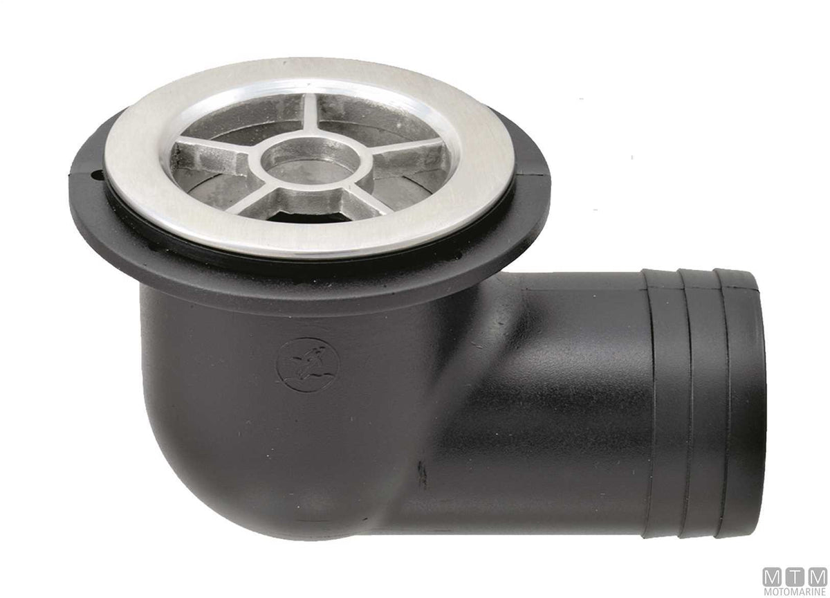 High-flow cockpit scupper Ø38 mm stainless/nylon - original photo Motomarine Srl
