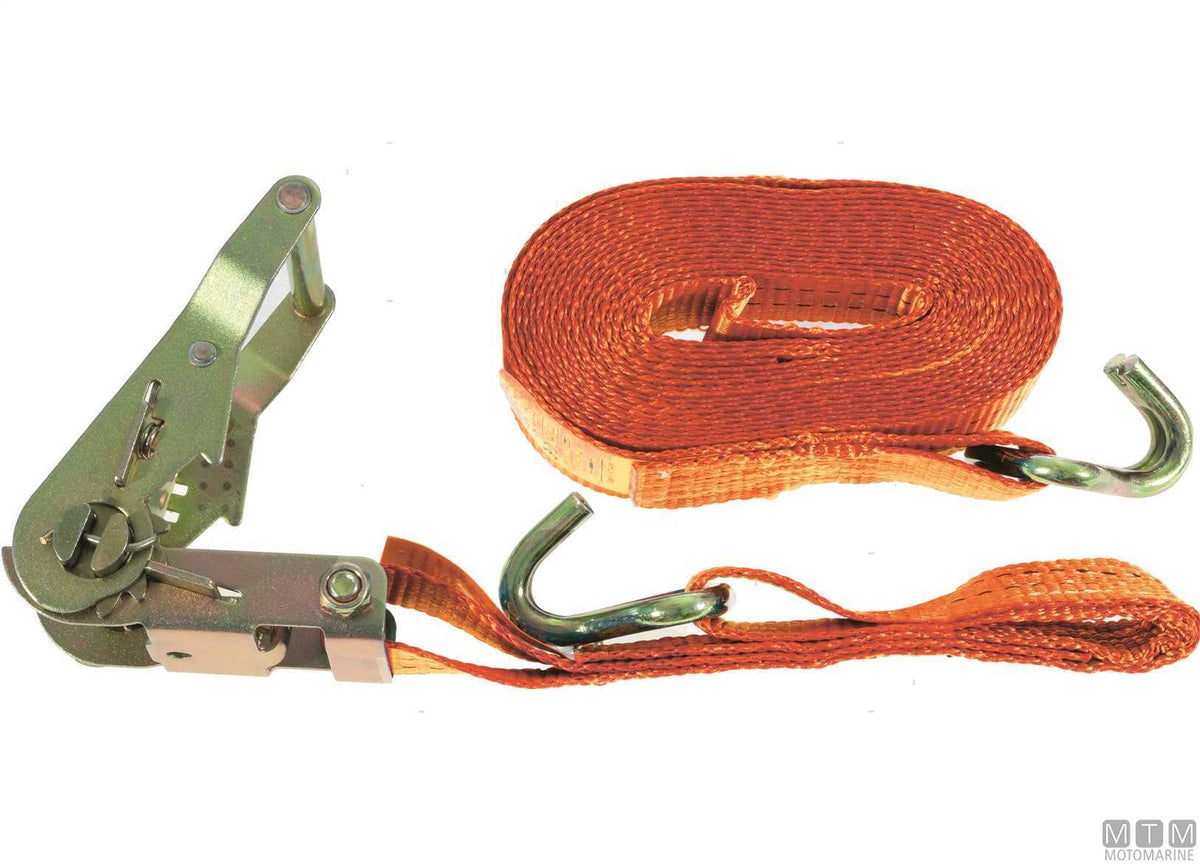 Ratchet tensioning strap with hook 50 mm 8.5 m - original photo Motomarine Srl