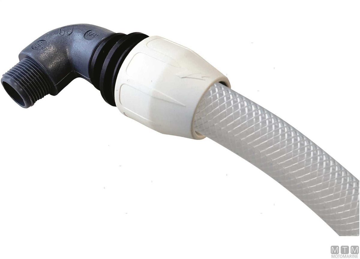 BD Fast 90° Compact fitting 1/2"x20 reinforced polypropylene - original photo Motomarine Srl