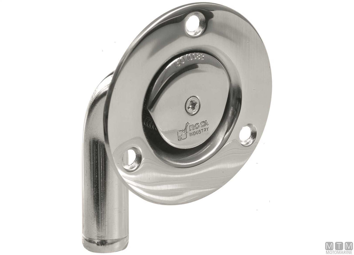 90° curved vent Roca CE Ø16 mm, black stainless steel - original photo Motomarine Srl