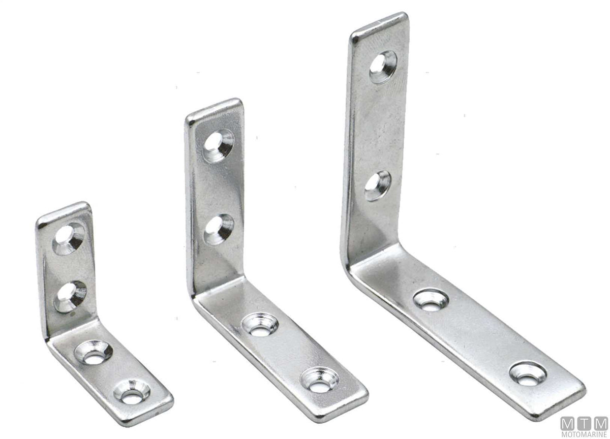 Corner bracket 46x46 mm, width 13 mm, stainless steel 316 - original photo Motomarine Srl