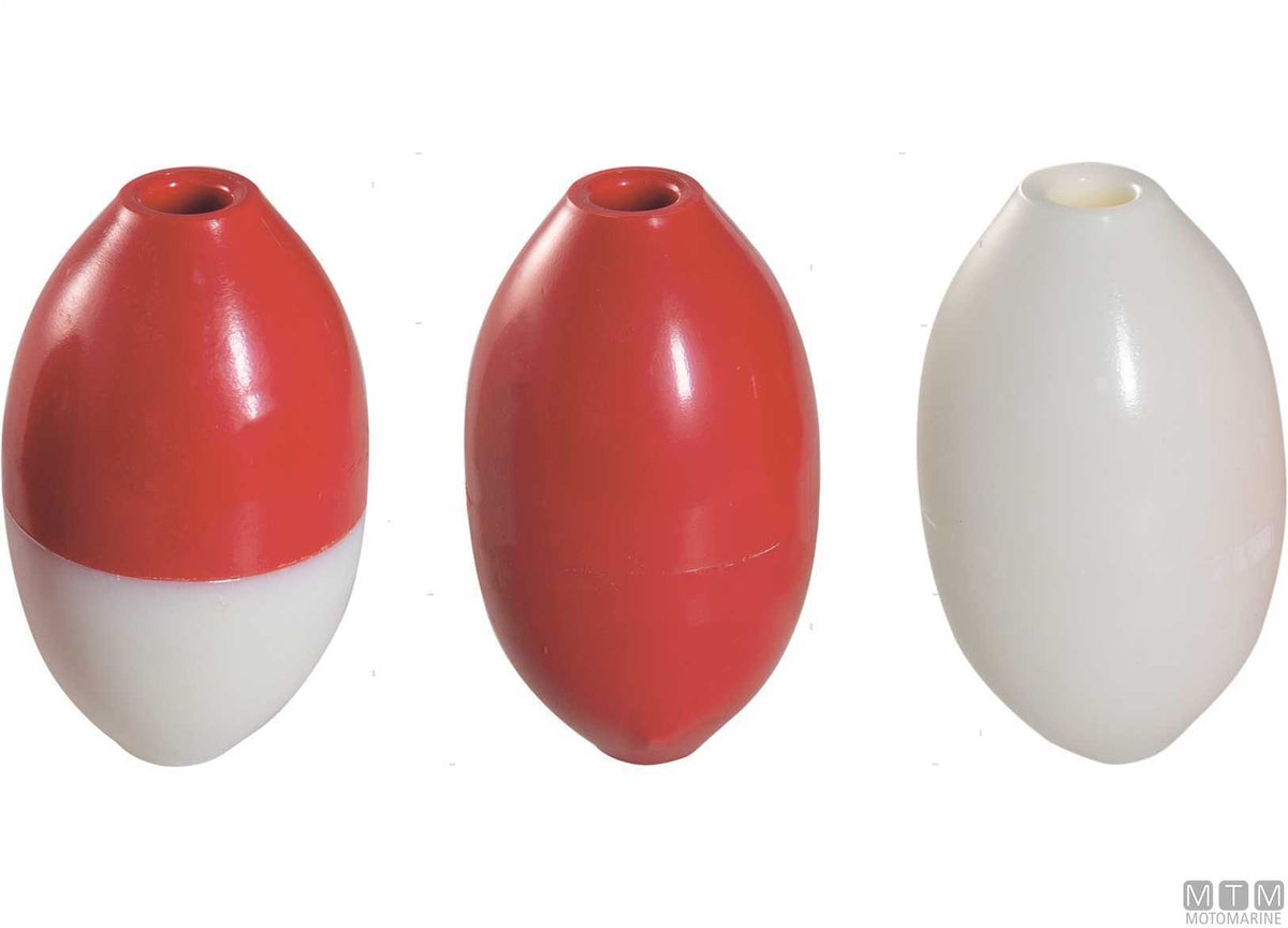 Olive float with hole red Ø7 cm L12 cm - original photo Motomarine Srl