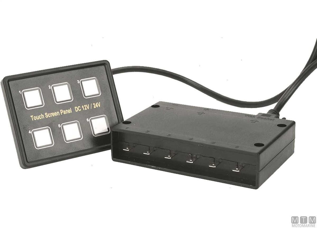 Panel with touch switches and control unit, 8 positions, 80x130 mm - original photo Motomarine Srl