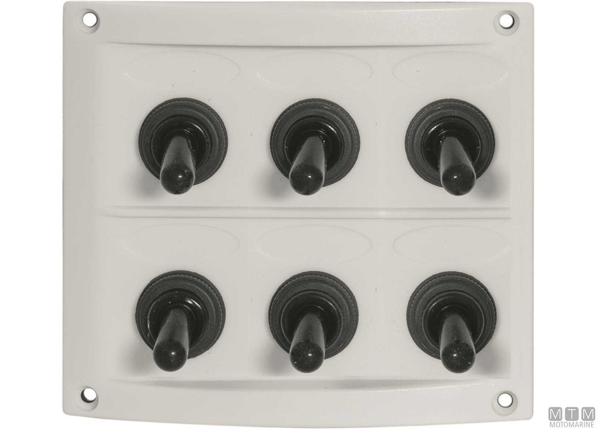 White panel with lever switches, 4 positions, 90x100 mm - original photo Motomarine Srl