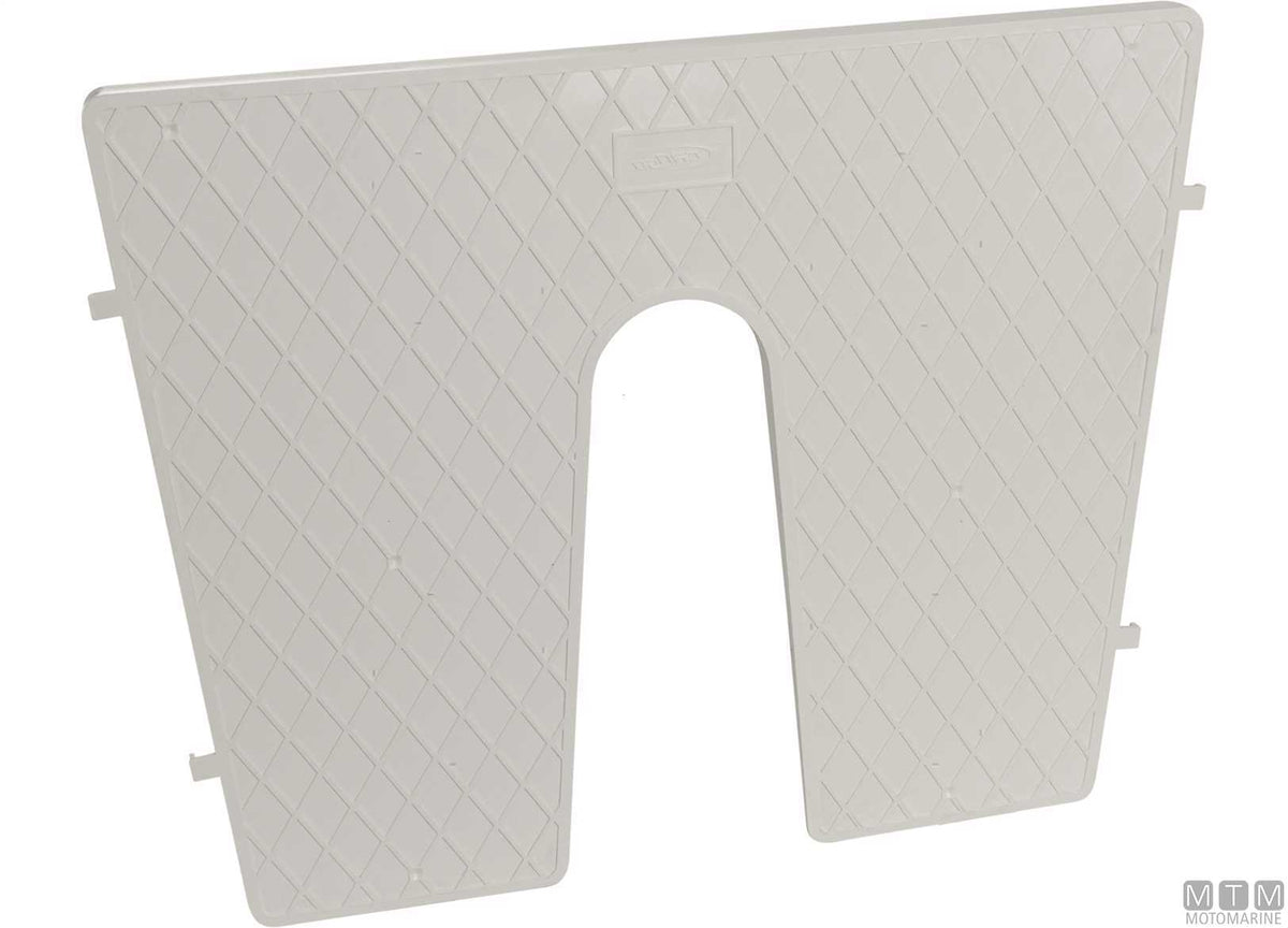 Angled transom saver plate 1-22 mm 420x340 mm in white plastic - original photo Motomarine Srl