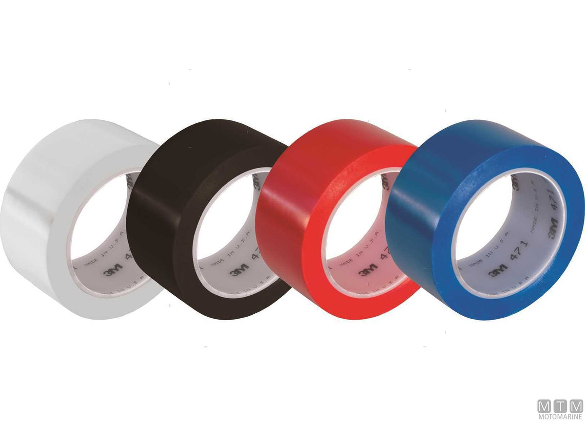 Coloured 3M Scotch 471 PVC tape black H50 mm L33 m - original photo Motomarine Srl