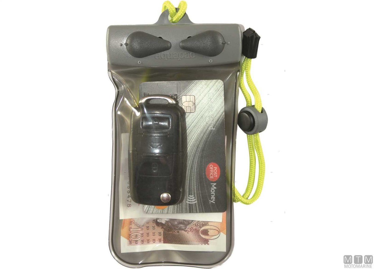 Aquapac waterproof case for keys and cards blue/lime - original photo Motomarine Srl
