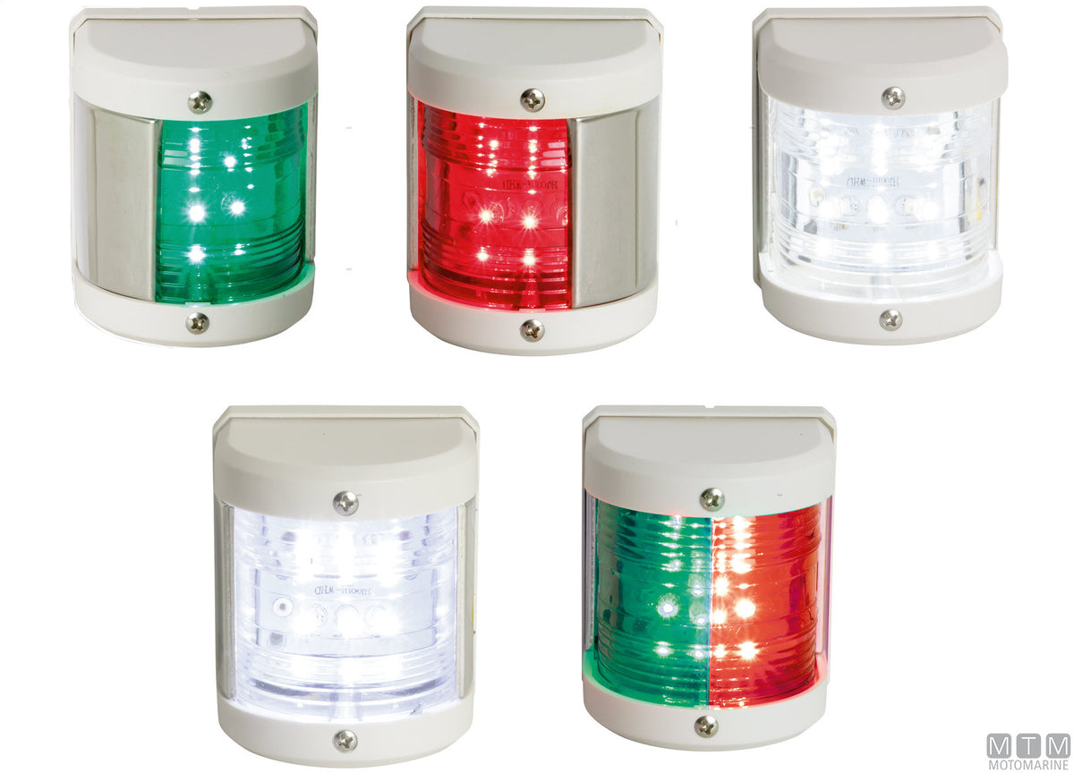 Red LED side navigation light Midi white 65x75 mm - original photo Motomarine Srl
