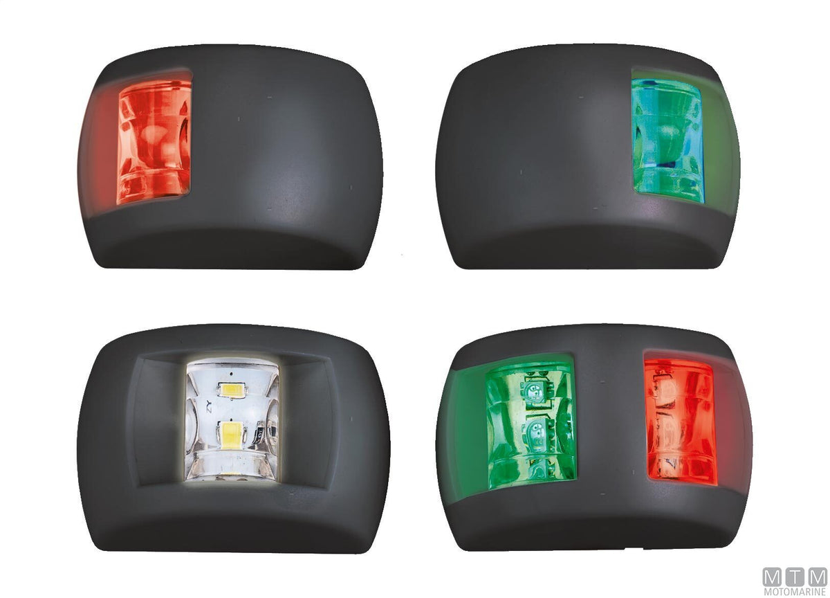 Combined red/green LED navigation light Compact black 70x45 mm - original photo Motomarine Srl