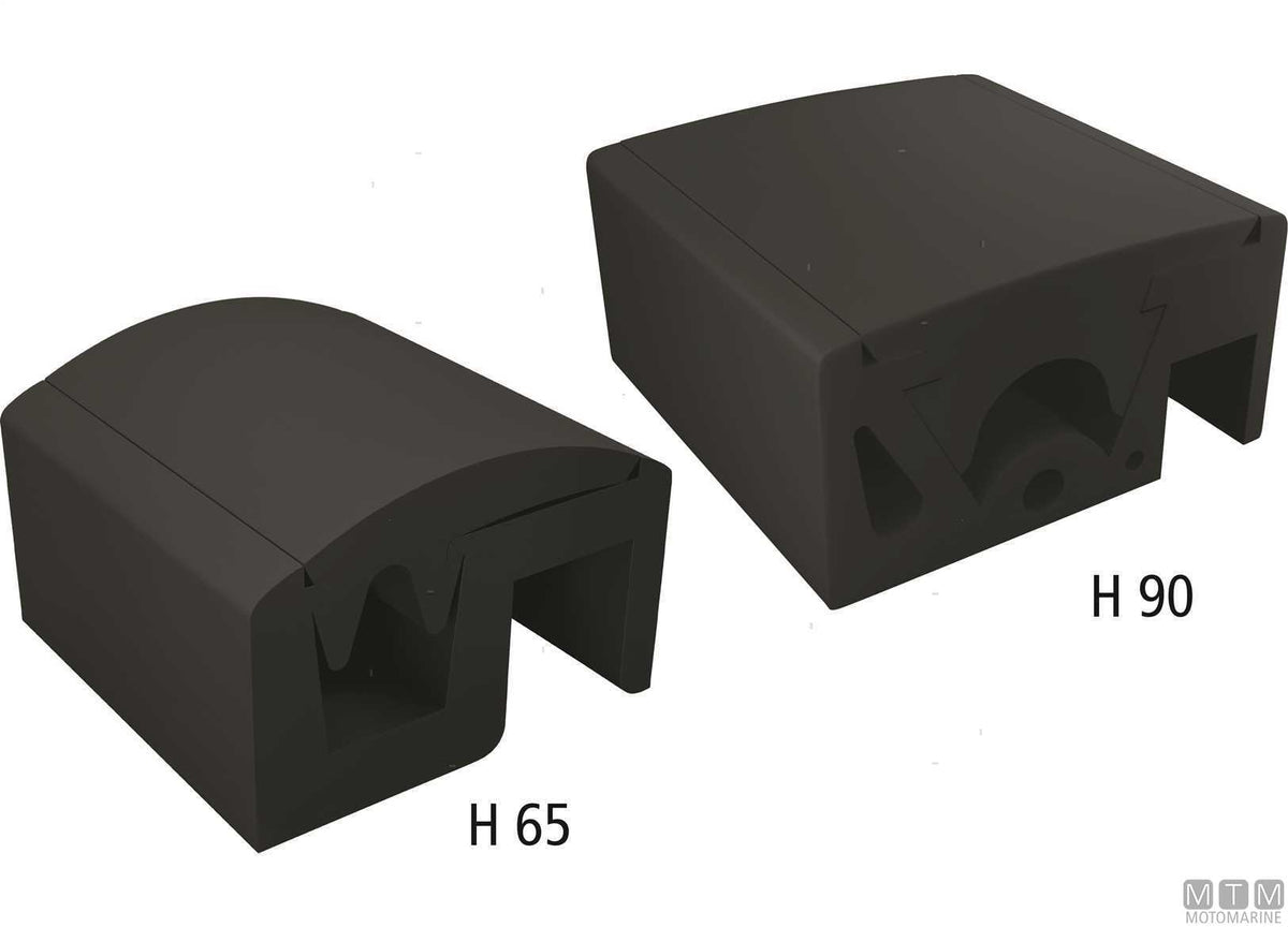 QBE rubbing strake fender profile black H90 mm L24 m - original photo Motomarine Srl