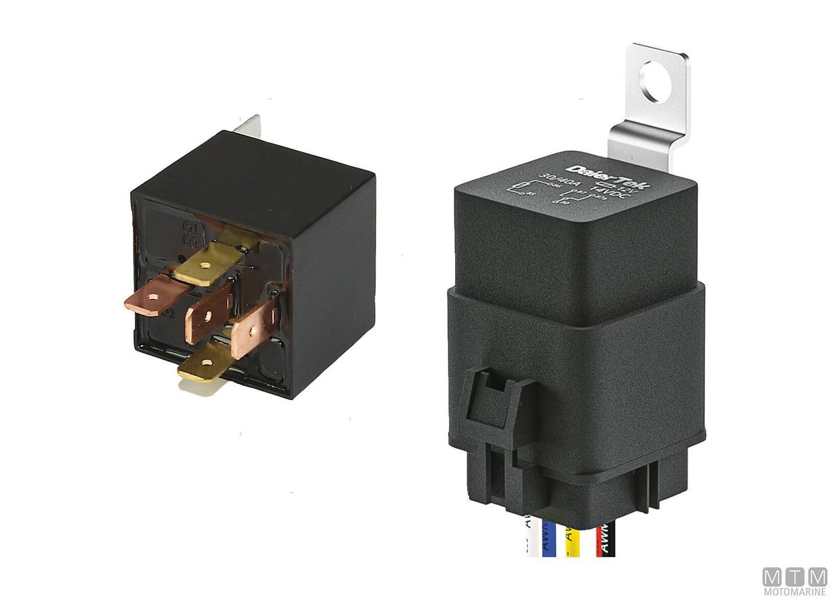 SPDT relay switch with socket, 5-pin, 24V-40A - original photo Motomarine Srl