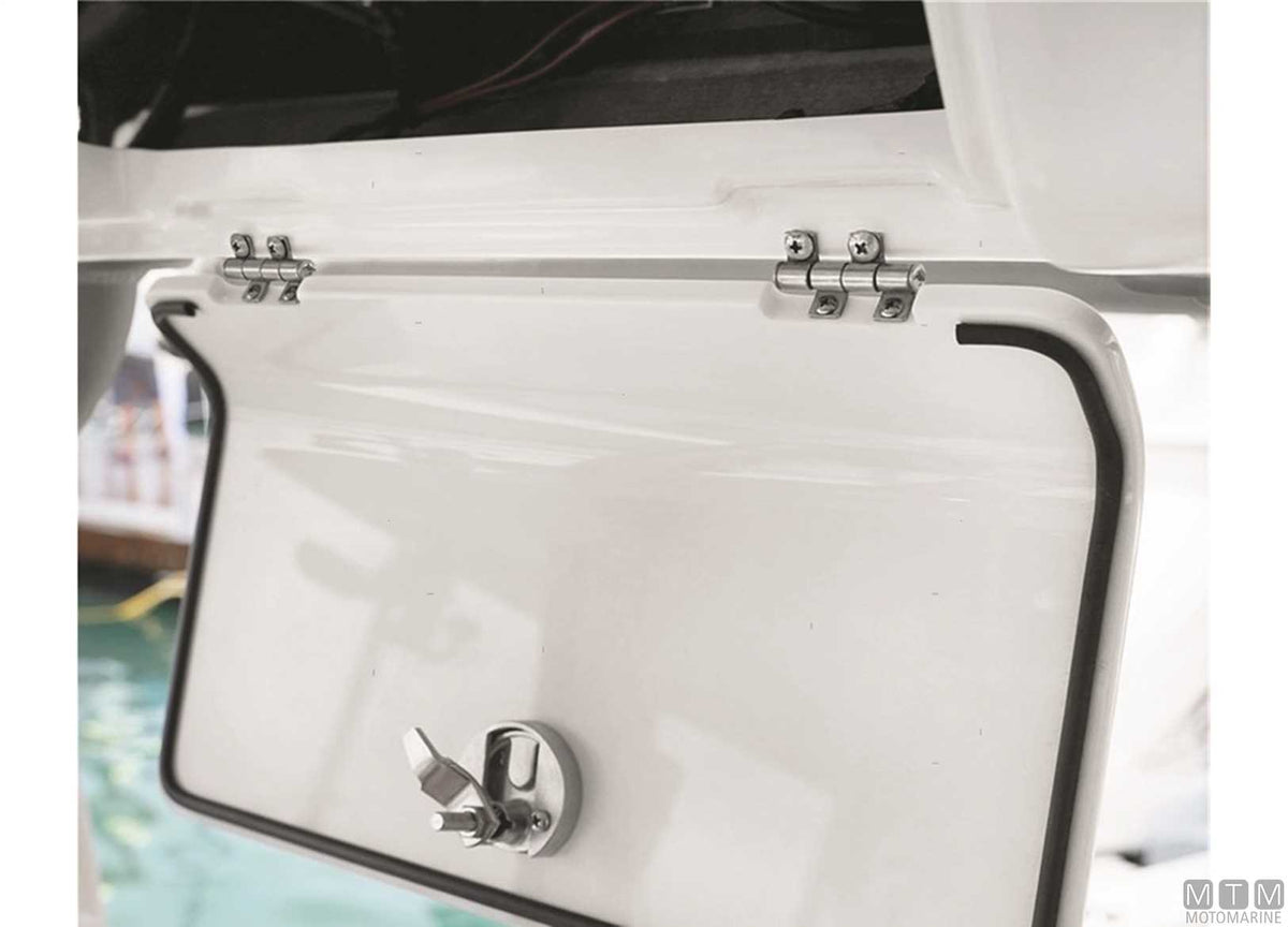 Matec braked piano hinge 123x28.5 mm, AISI 316 stainless steel - original photo Motomarine Srl