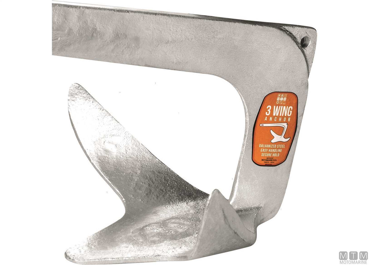 3-wing anchor 5 kg hot-dip galvanized steel - original photo Motomarine Srl