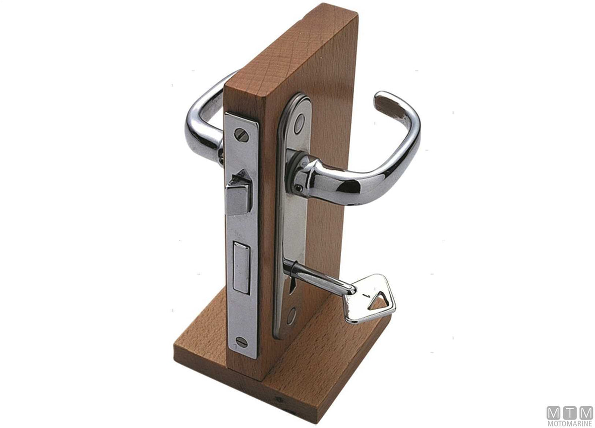 Left-hand mortise lock with keys 4021 chromed brass - original photo Motomarine Srl