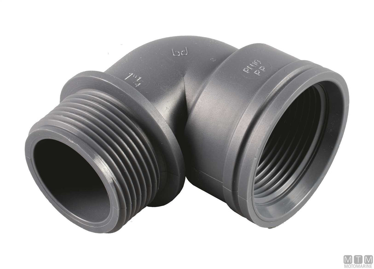 90° elbow M/F 1" fibreglass-reinforced polypropylene - original photo Motomarine Srl