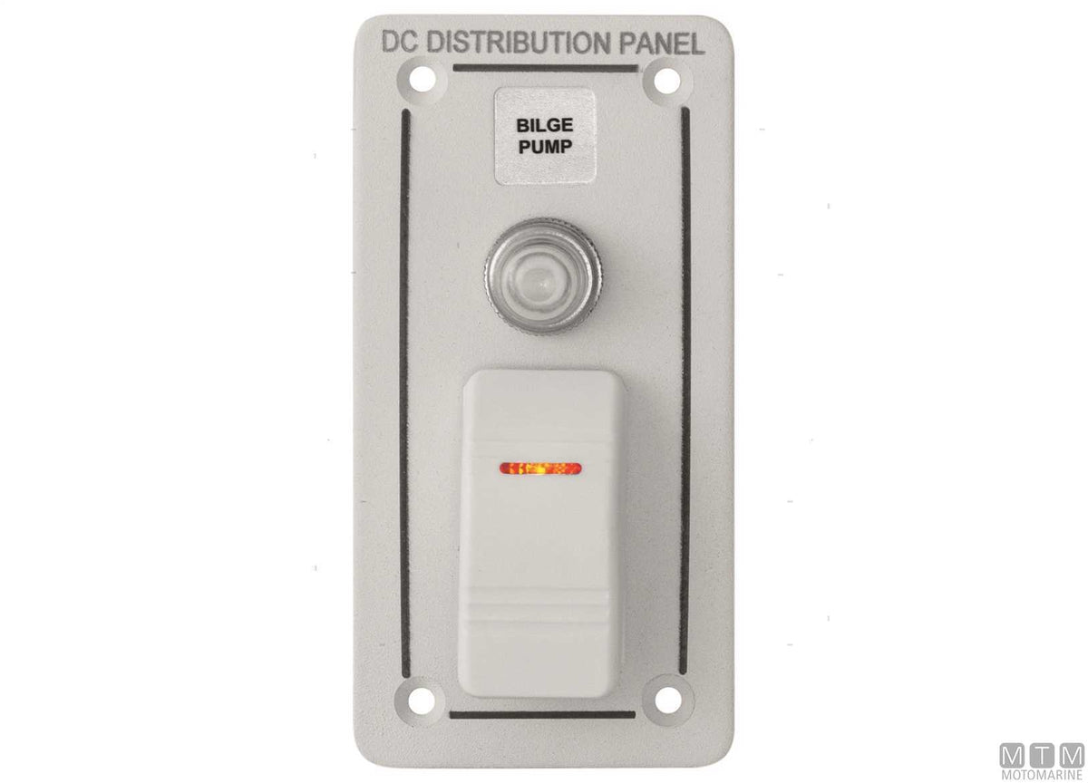 White aluminium panel with 1-position rocker switch - original photo Motomarine Srl