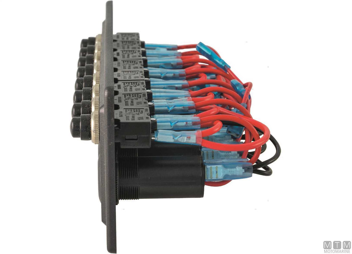 Panel with microswitch switches, 6 positions, 210x90 mm - original photo Motomarine Srl