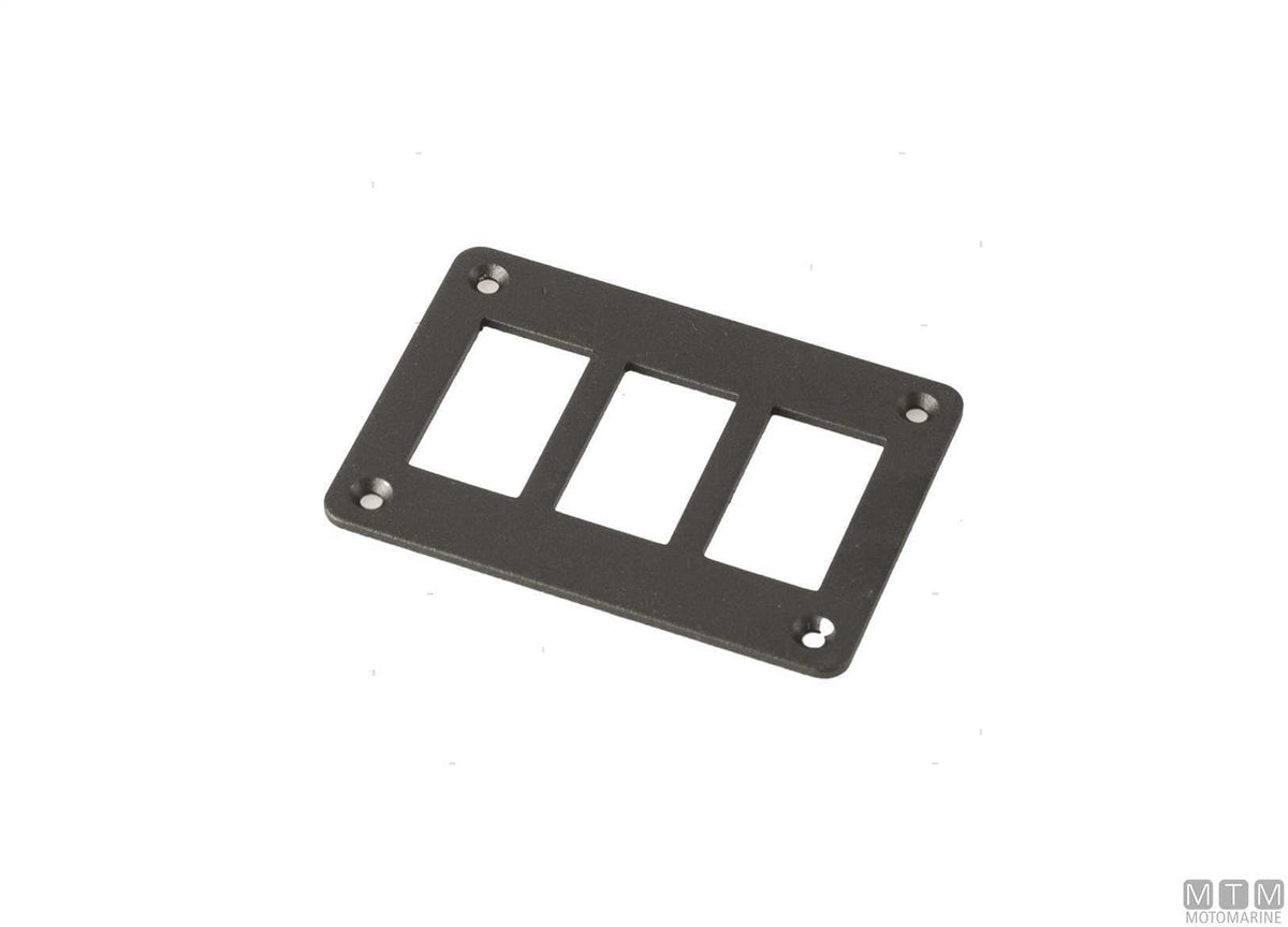 Aluminium frame, 3 positions, for rocker switches - original photo Motomarine Srl