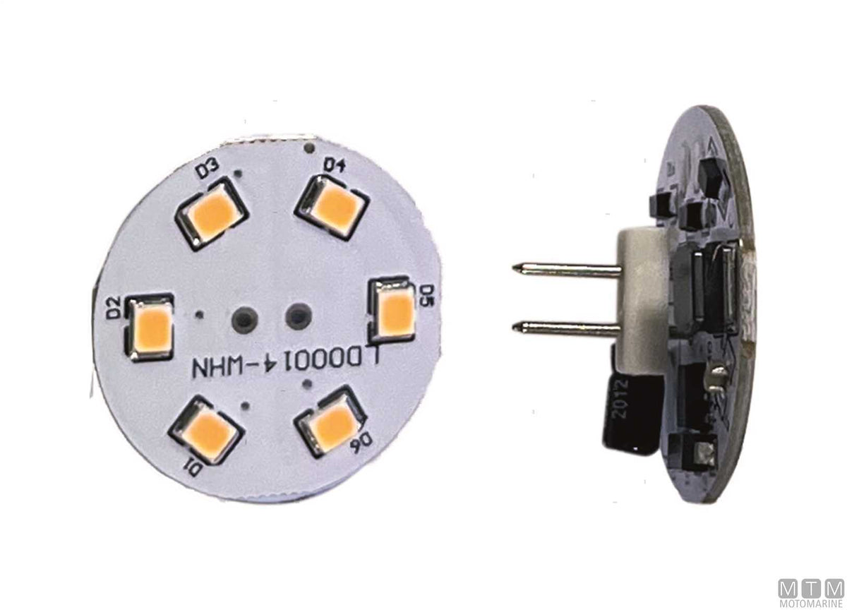 LED bulb G4 10-30V Ø28 mm back pin - original photo Motomarine Srl