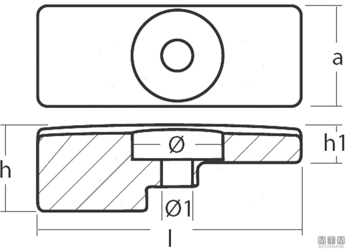 Plate anode for Suzuki DF90 in zinc - original photo Motomarine Srl
