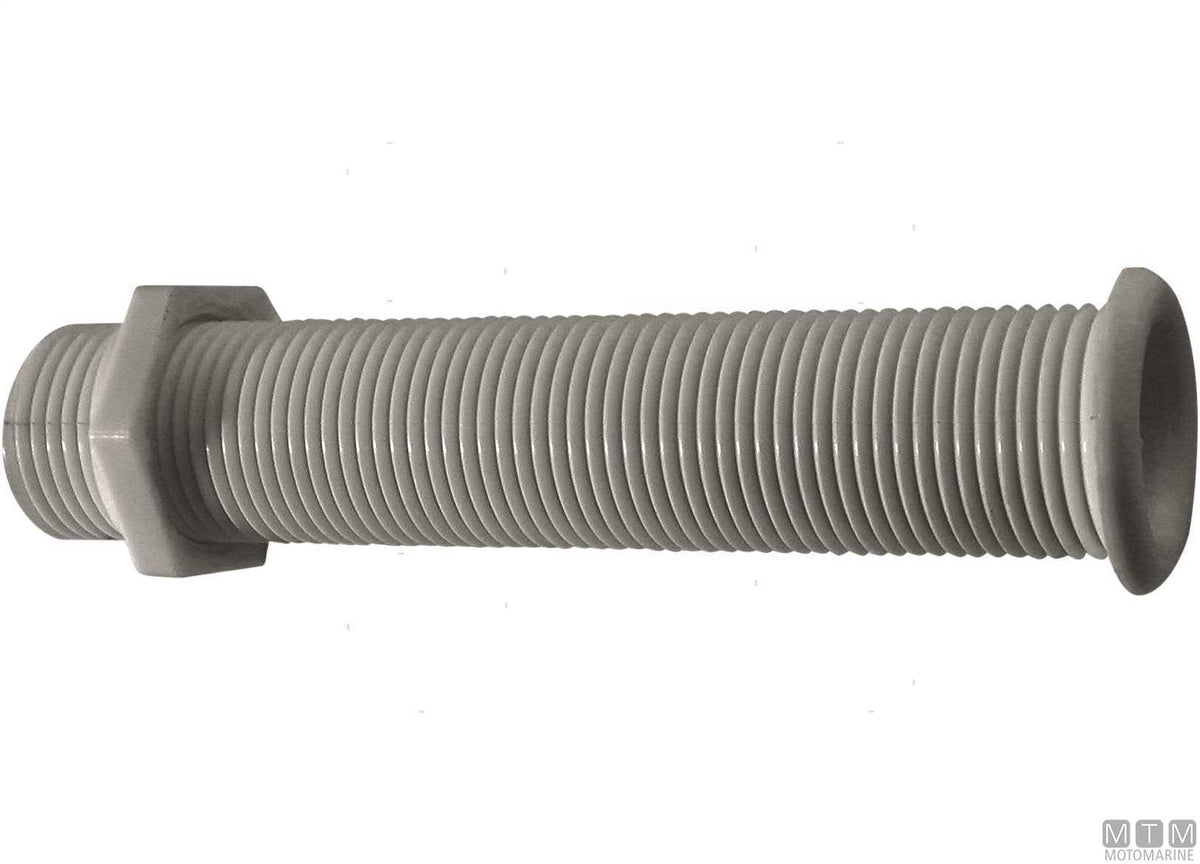 Black long through-hull fitting for Ø25 mm plugs - original photo Motomarine Srl