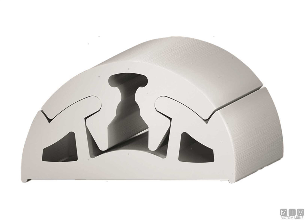 Bino rubbing strake fender profile white with base H40 mm L24 m - original photo Motomarine Srl
