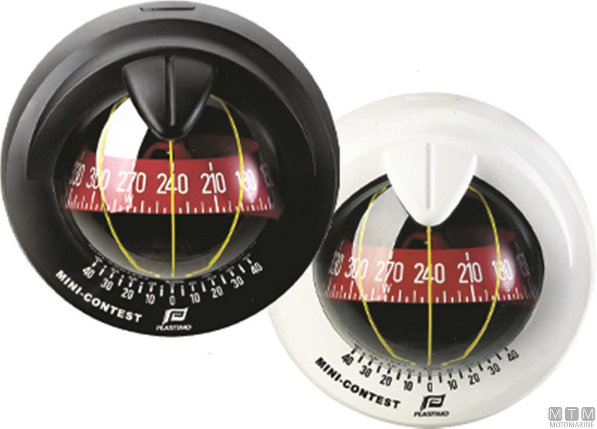 Plastimo Mini Contest vertical compass, white - original photo Motomarine Srl
