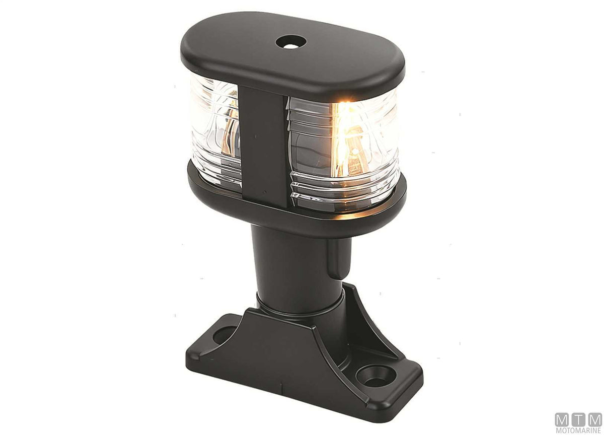 Combined LED white bow/stern navigation light on base H10 cm - original photo Motomarine Srl