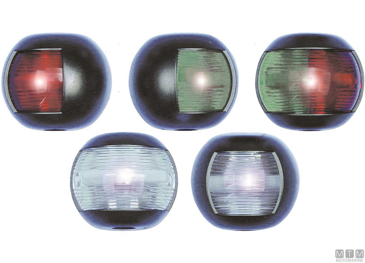 Green side navigation light LED half-dome black 70x63 mm - original photo Motomarine Srl