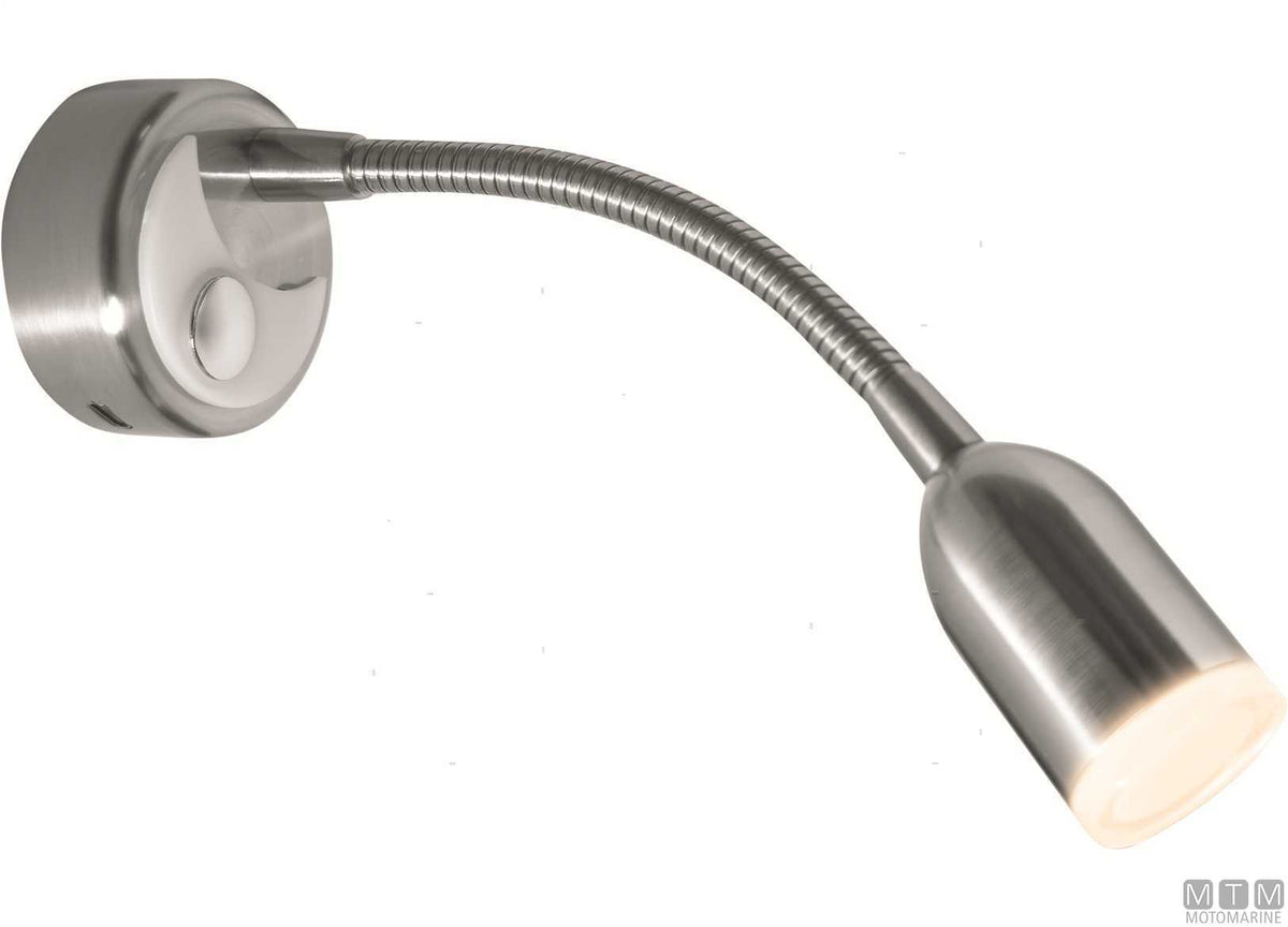 Adjustable flexible USB touch LED spotlight in brushed aluminum - original photo Motomarine Srl