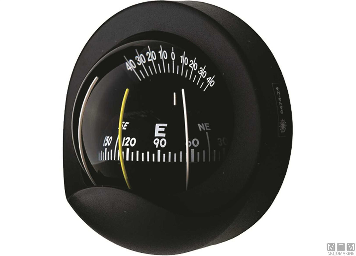 A-Nautic C9 bulkhead compass, black, Ø85 mm rose - original photo Motomarine Srl