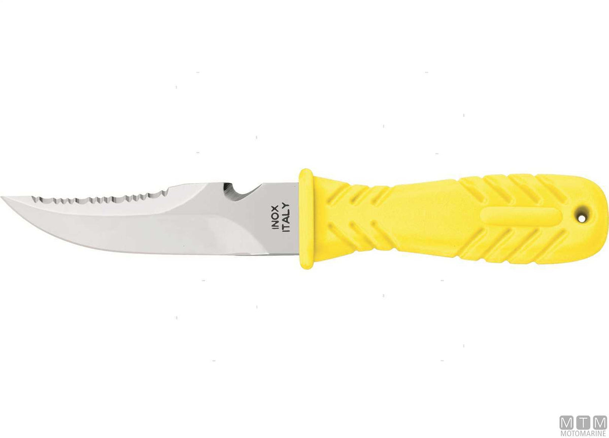 Mac Shark 10-Y yellow knife, 10 cm blade - original photo Motomarine Srl