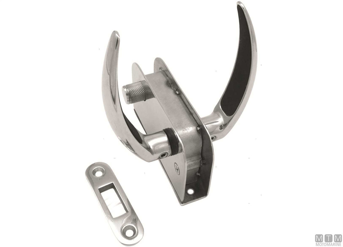 Door lock with privacy function and keys right-hand stainless steel - original photo Motomarine Srl