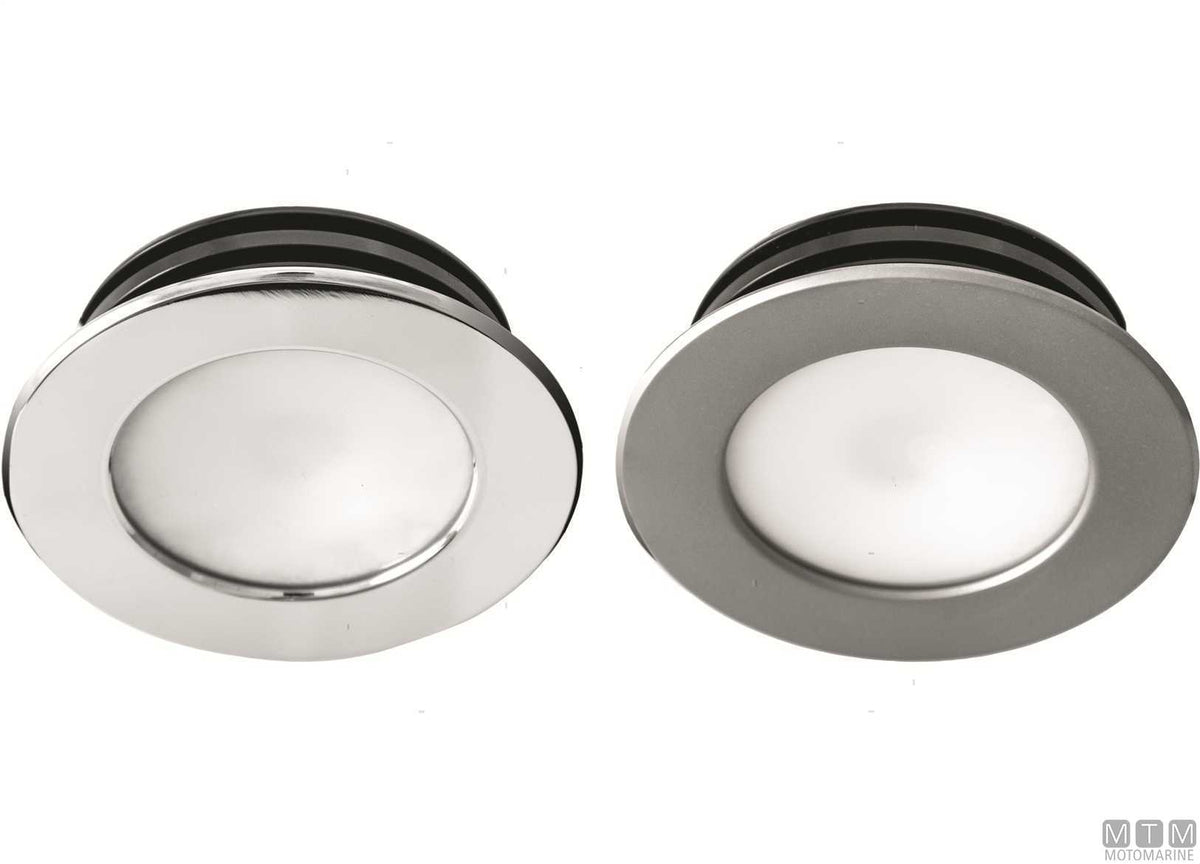 Natural light LED spotlight Astel Intensa satin stainless steel Ø79 mm - original photo Motomarine Srl