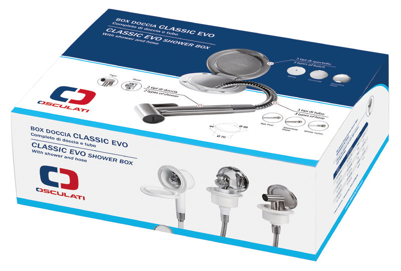 Classic Evo chromed shower box SS hose 4 m Flat mounting - foto originale Osculati Srl
