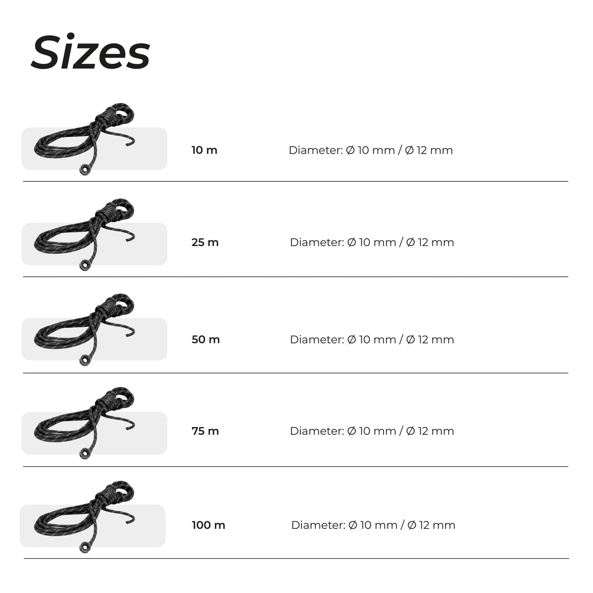 Polyester Sheet with Eye Splice + Olli - Anti Shock low friction ring aluminium M already Integrated into the Eye Splice