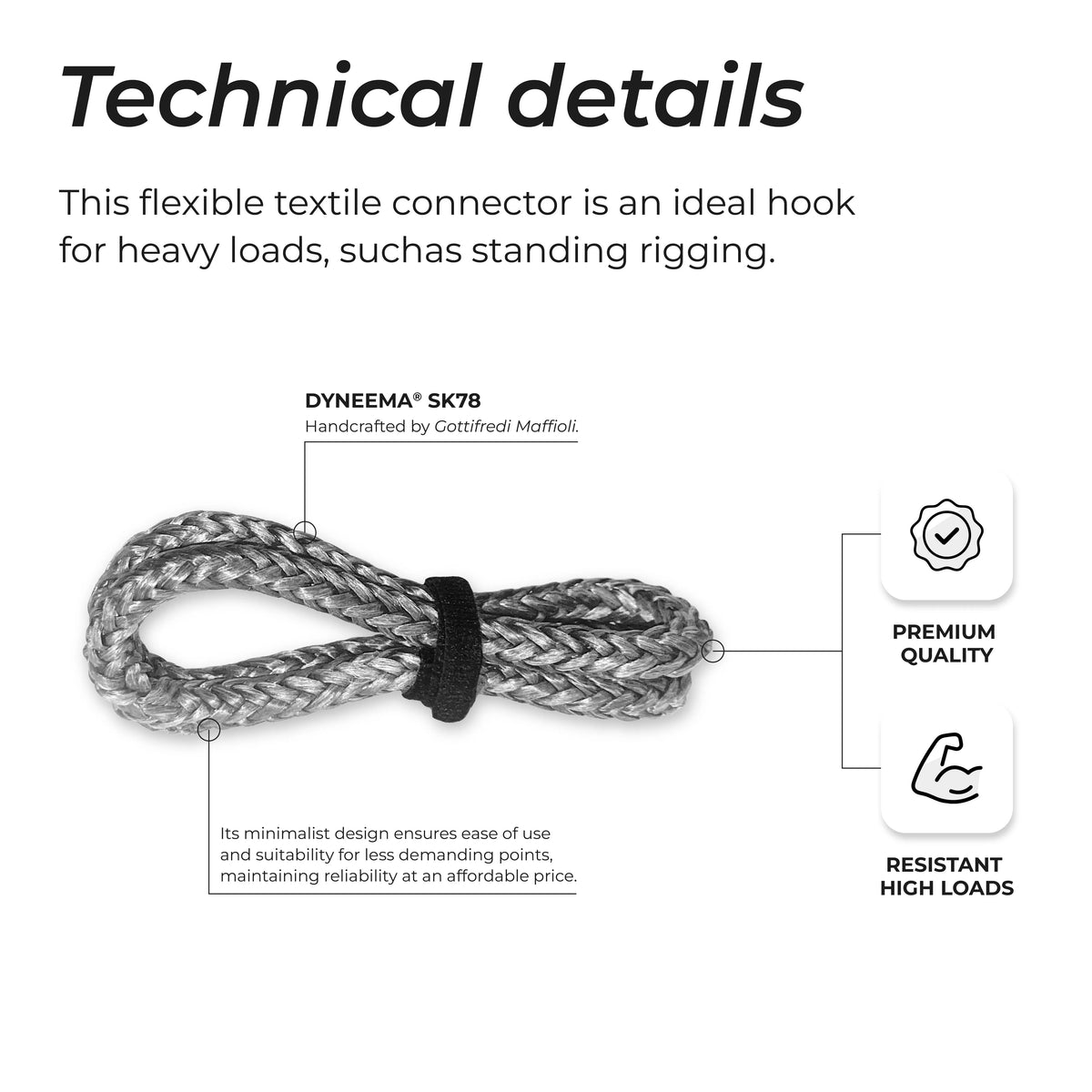 Sheathed Loop Dyneema — front view
