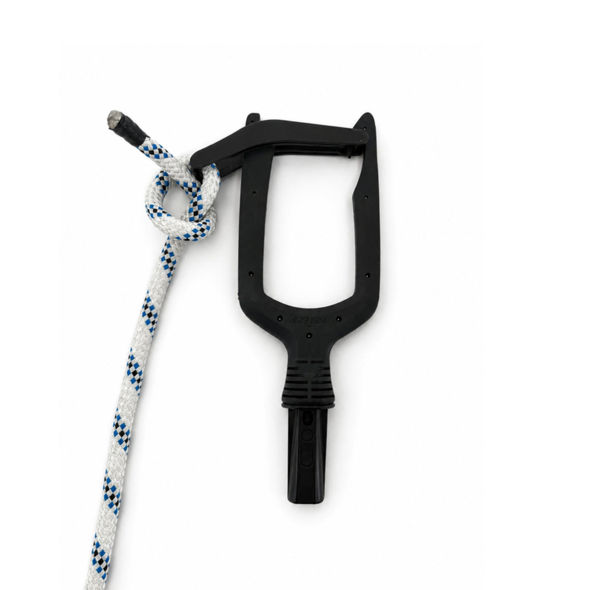 Jake line-passing head holding a mooring line eye