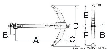 Admiralty anchor 10 kg - foto originale Osculati Srl