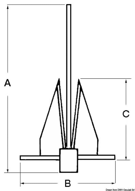 Danforth SS anchor 12 kg - foto originale Osculati Srl