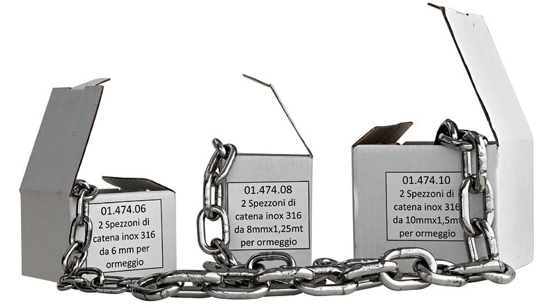 Pair of chain pieces AISI 316 10 mm - foto originale Osculati Srl