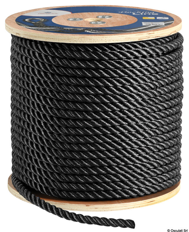 3-strand line black 8 mm (pack of 200) - foto originale Osculati Srl