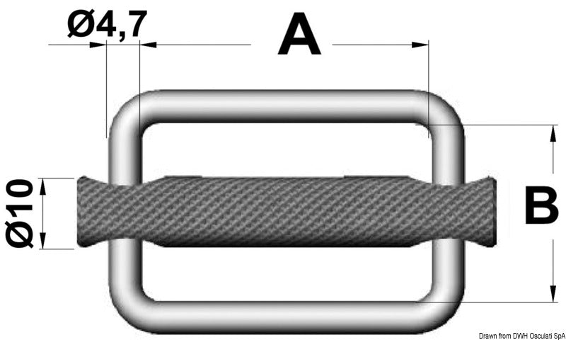 SS Buckle 40 mm (pack of 10) - foto originale Osculati Srl