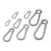 Karabinerhaken AISI 316 hochglanzpol. m. Auge 7 mm (10er-Pack)