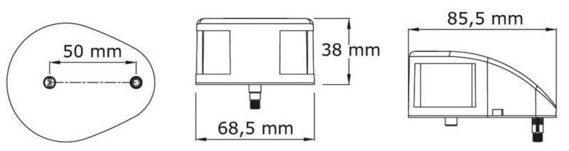 Mouse Deck navigation light bicolorABS body white - foto originale Osculati Srl