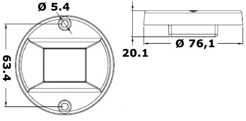 Evoled navigation light, 135° stern white ABS - foto originale Osculati Srl